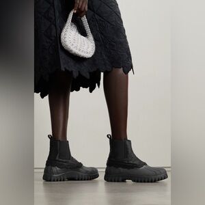 Diemme x Cecilie Bahnsen Julian Scalloped Quilted Silk And Rubber Chelsea Boots
